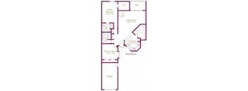 Orchard I Floor Plan at Amberly Apartments, West Bloomfield, MI