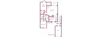 Orchard II Floor Plan at Amberly Apartments, West Bloomfield, 48322