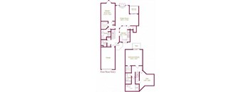 Sylvan I Floor Plan at Amberly Apartments, West Bloomfield, Michigan