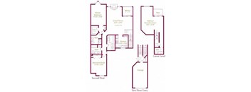 Sylvan II Floor Plan at Amberly Apartments, West Bloomfield