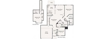 Glenmoore Floor Plan at Brandywine Apartments, West Bloomfield, 48322