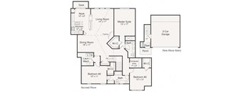 Longwood Floor Plan at Brandywine Apartments, Michigan, 48322