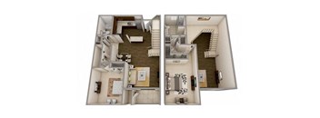 Miami Floor Plan at MainCentre, Northville, Michigan