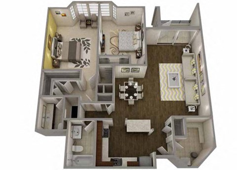 2  Bed   2  Bath   1,120 Sq. Ft Orlando Floor Plan at MainCentre, Northville, 48167