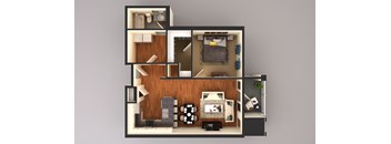 1 bedroom floor plan at Upscale Living at the Grand off 45th, Fargo, 58104