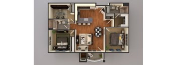  2 bedroom floor plan at Upscale Living at the Grand off 45th, Fargo, ND, 58104
