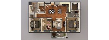 3 bedroom floor plan at Upscale Living at the Grand off 45th, Fargo, ND
