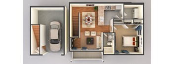 three bedroom two bathroom floor plan