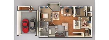 three bedroom two bathroom floor plan