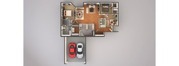three bedroom two bathroom floor plan