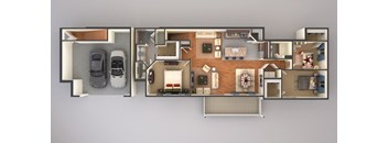 three bedroom two bathroom floor plan
