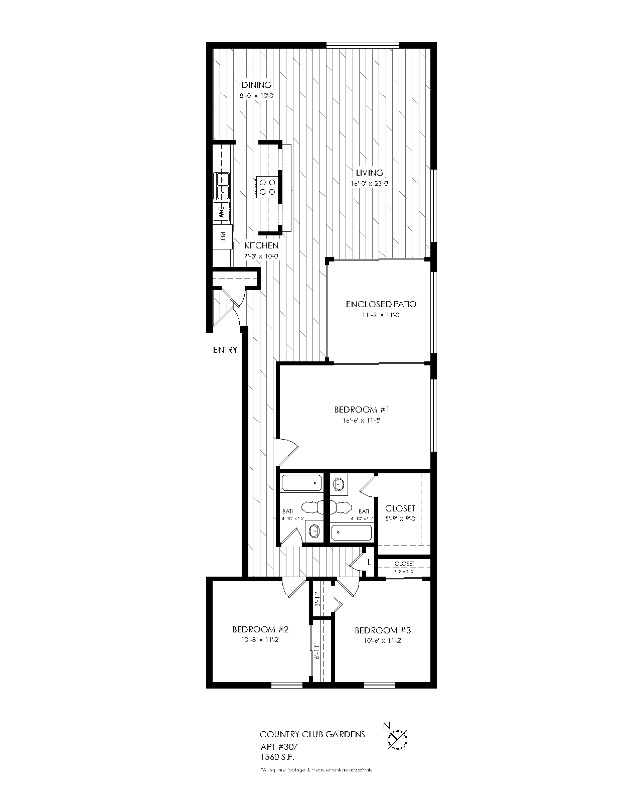 3 Bedroom, 2 Bathroom