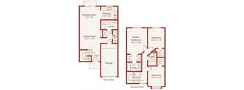 The Bloomfield Floor Plan at Shorebrooke Townhomes, Michigan