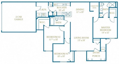 The Newbury Floor Plan at Turnbury Park, Canton