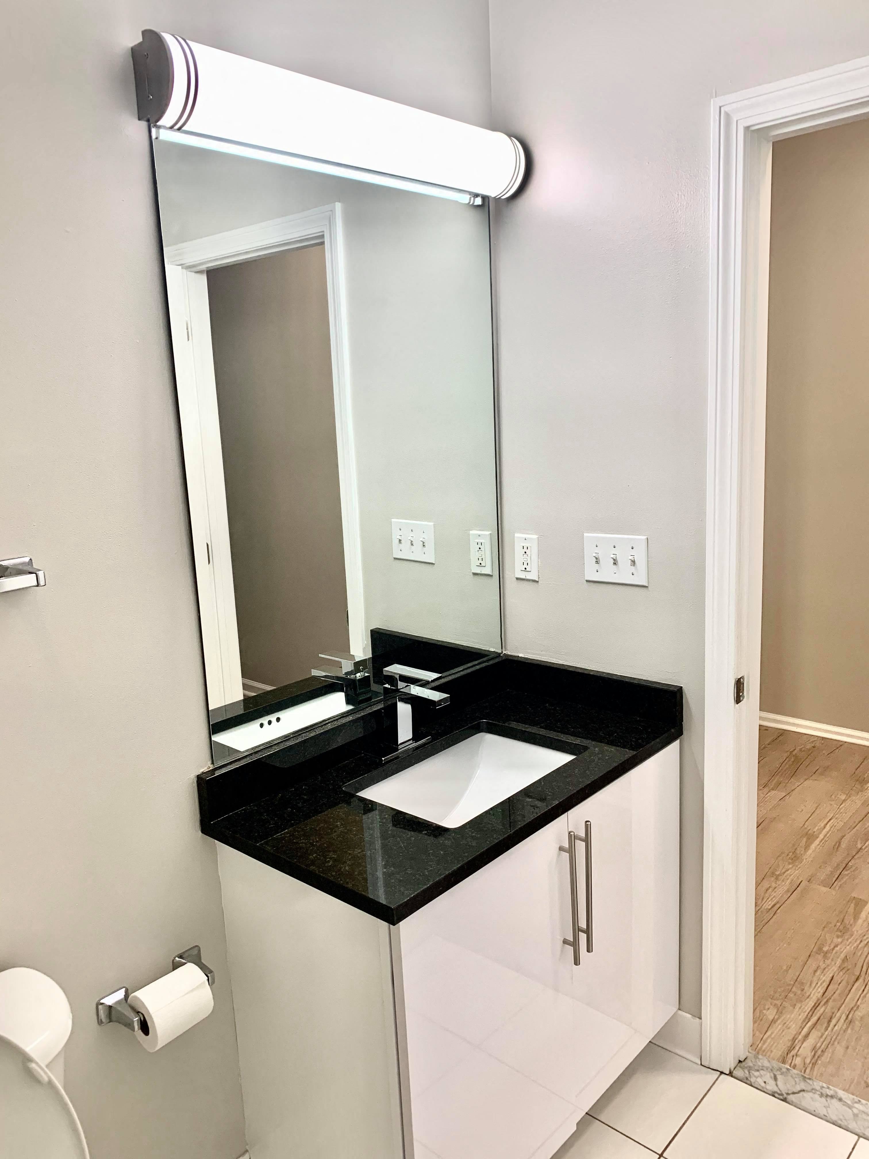 Upgraded bathroom vanity.