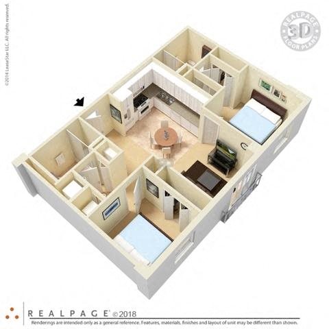 2 Bedroom 2 Bath 3D Floorplan Furnished_Brownsville Village I, Miami, FL 33142 2 Bedroom 2 Bath 3D Floorplan Furnished_Brownsville Village I, Miami, FL 33142