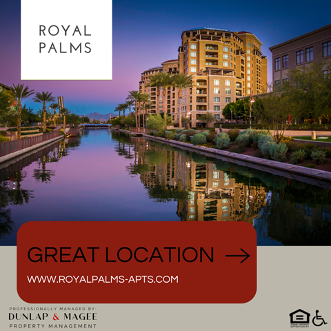 A building with the words "Royal Palms" on it is shown in the image.