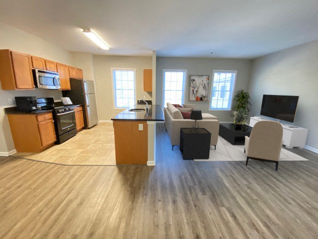 Kitchen and living area