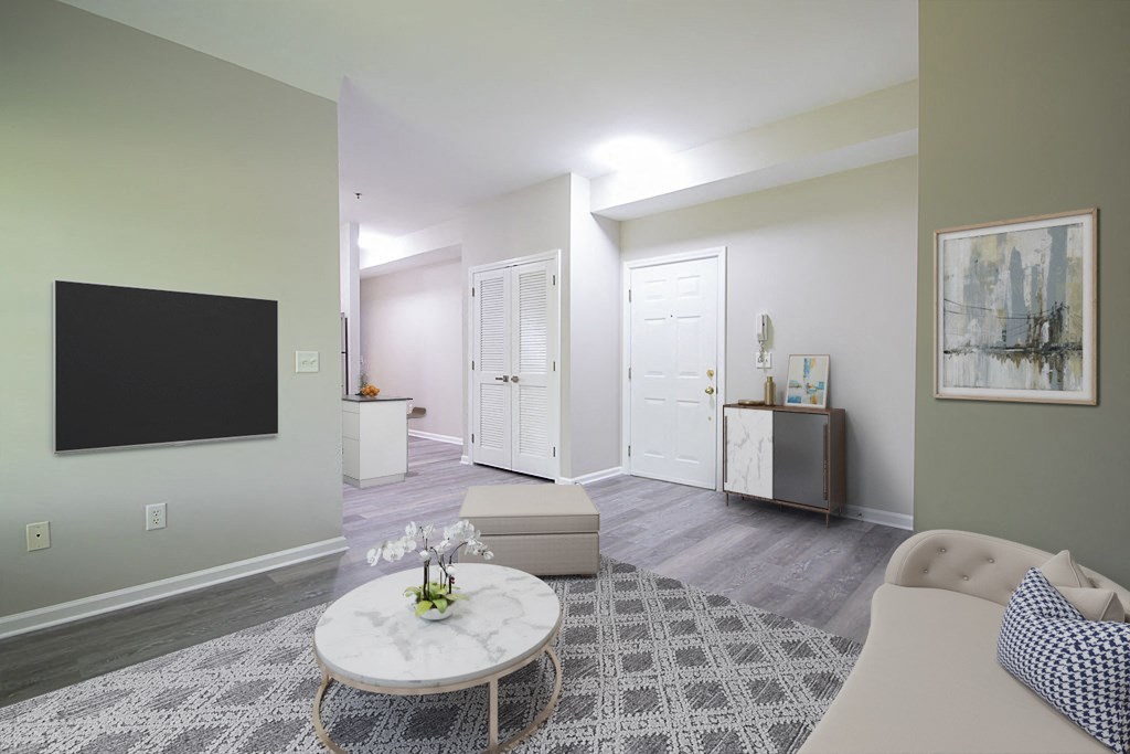 Furnished living room.