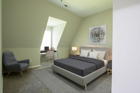 Furnished bedroom.