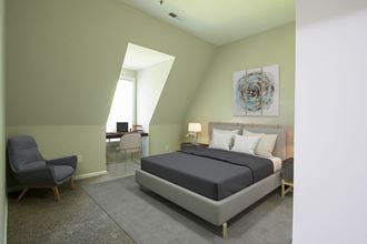 Furnished bedroom.