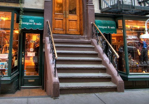 a flight of stairs in front of a building