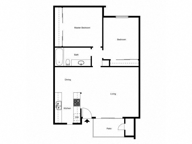 2 Bed - 1 Bath |862 sq. ft