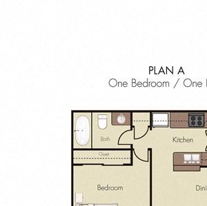 1 Bedroom 1 Bath 2D floorplan Plan A 1 Bedroom 1 Bath 2D floorplan Plan A-Quality Hill Square, Kansas City, MO