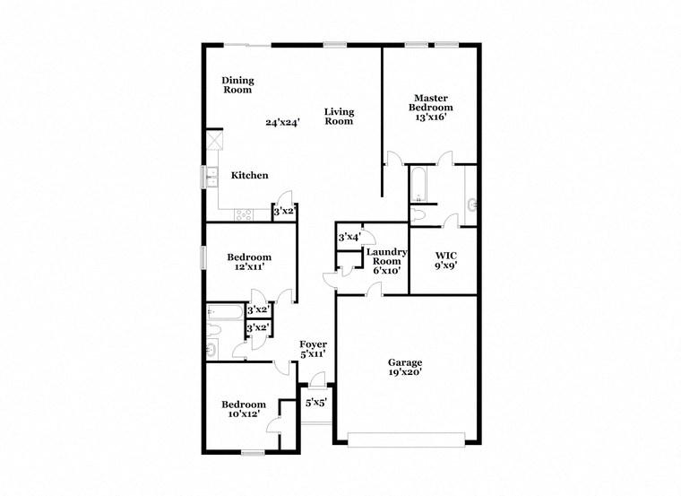 a floor plan of a house with two floors and a garage