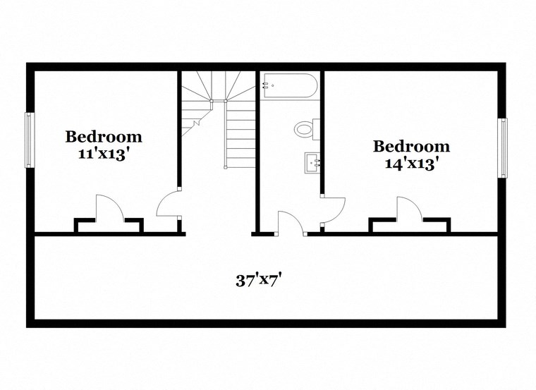 a floor plan of a house with a bedroom and a kitchen and a living room