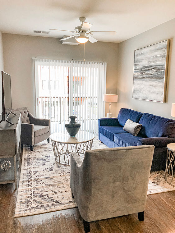 Addison Floor Plan Living Room at The Ivy at Berlin Place, Indiana