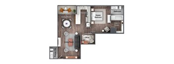 1 Bed 1.5 Bath - Office