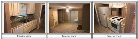 three pictures of a kitchen with a stove and a refrigerator
