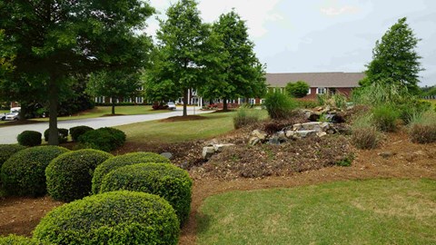 a garden in front of a house