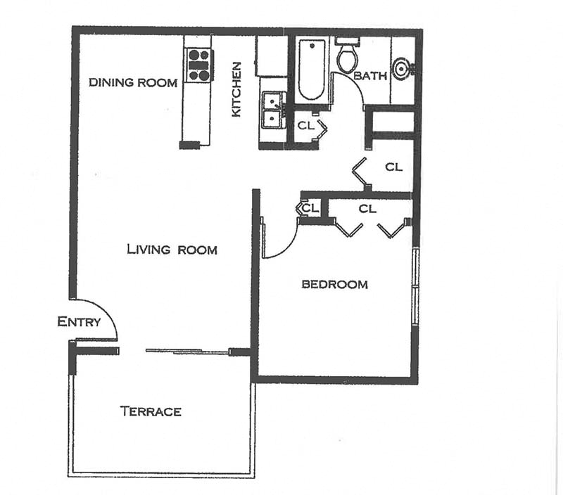 One bedroom floor plan