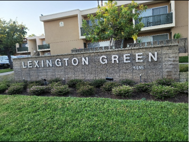 Monument sign for community with landscape