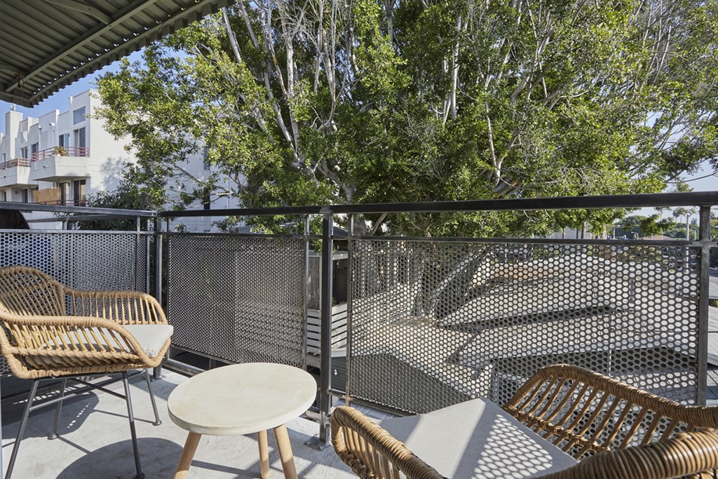Patio space with table and chairs