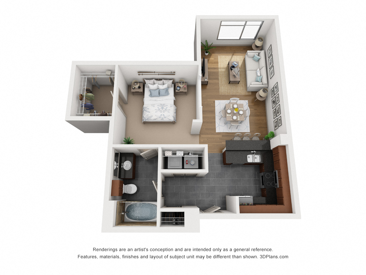 A1H 1 Bedroom Floor Plan