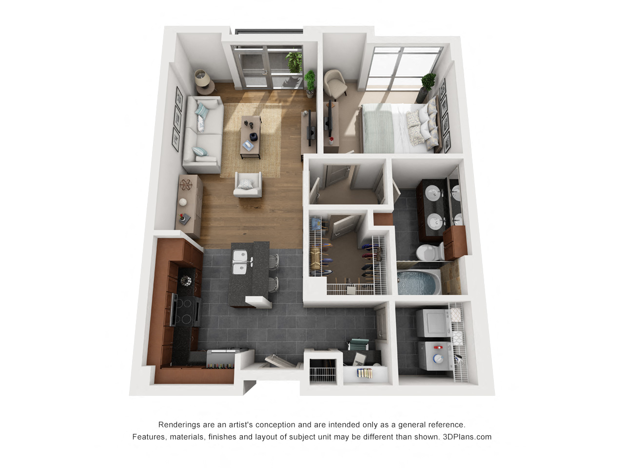 A1L 1 Bedroom Floor Plan