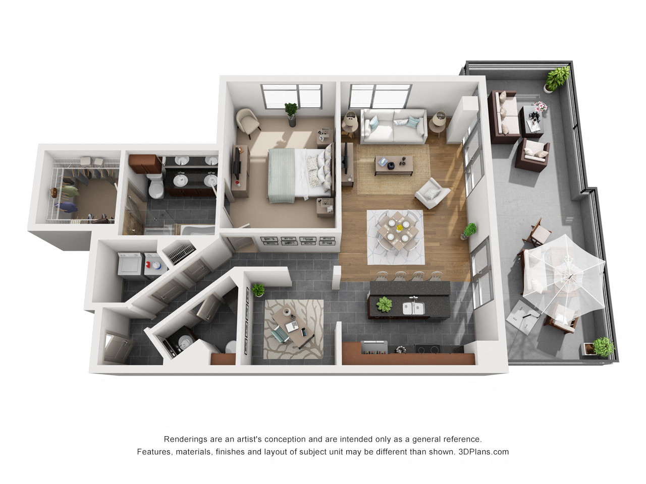A1 1 Bedroom  Floor Plan