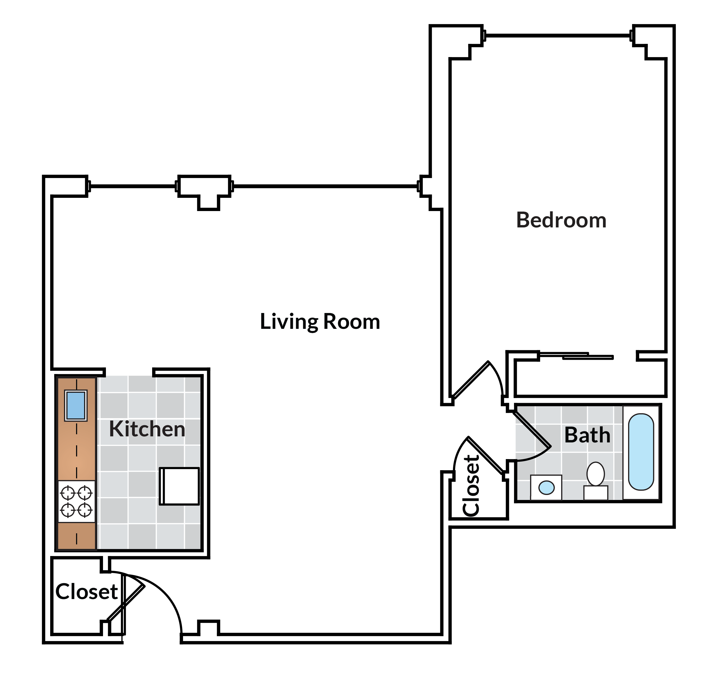 1 Bedroom 23 Tier