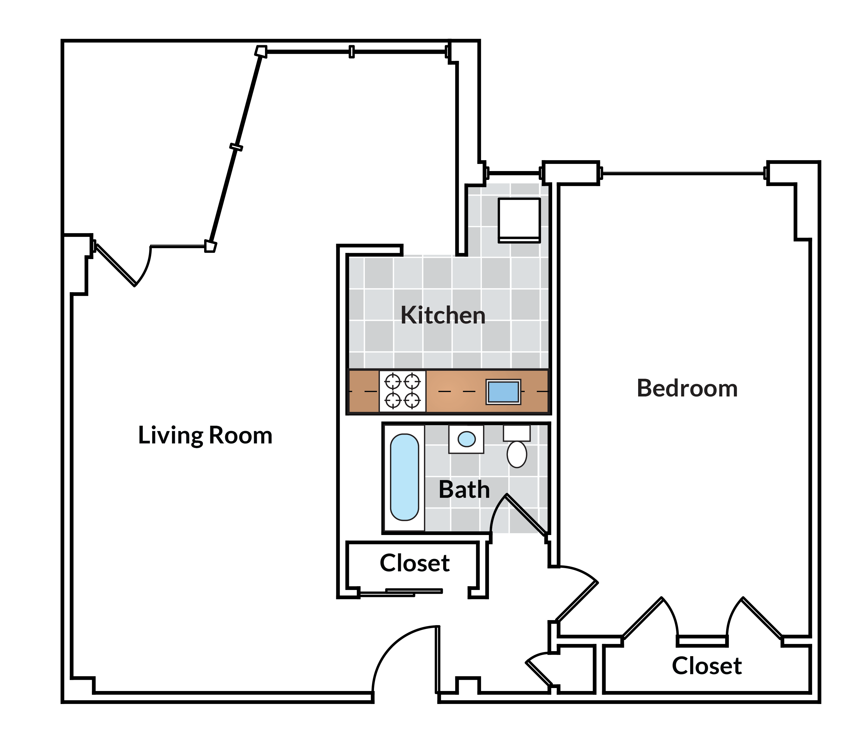 1 Bedroom with Balcony 35 Tier