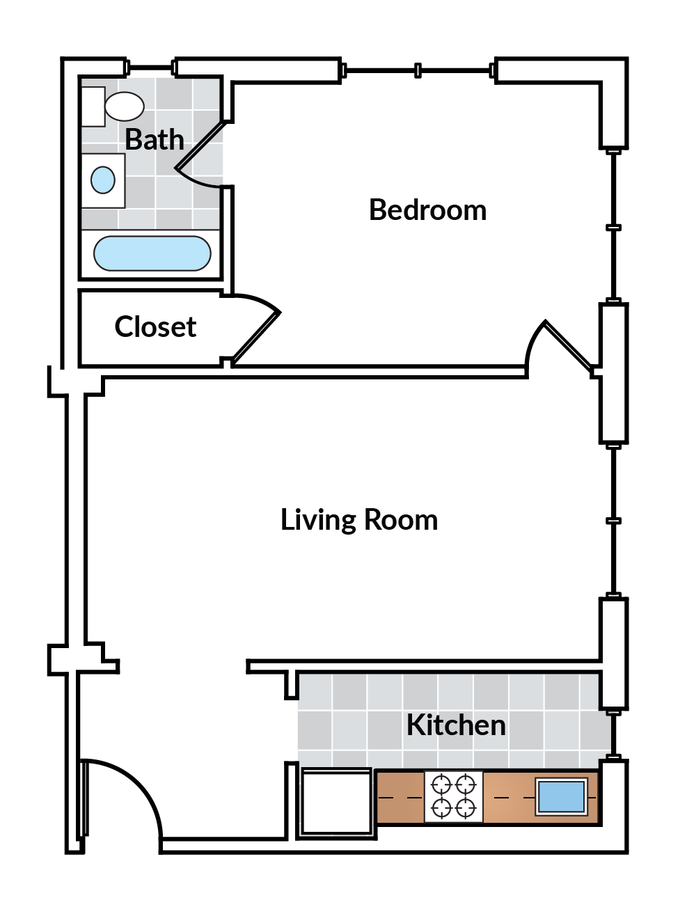 1 Bedroom 02 Tier