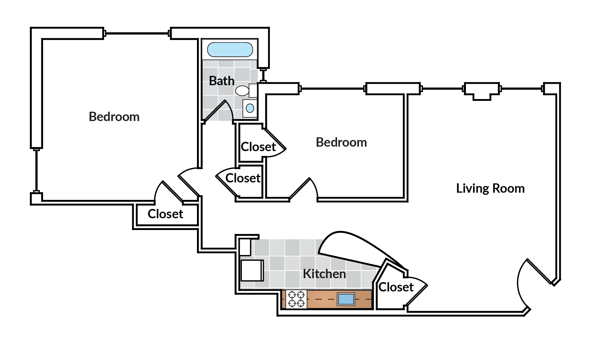 2 Bedroom 1 Bath