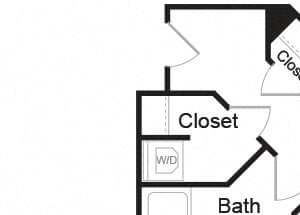 A2 floor plan at Axis Admirals Hill Apartments in Chelsea MA