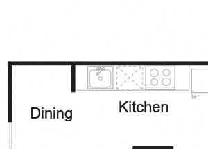 S3 floor plan at Axis Admirals Hill Apartments in Chelsea MA