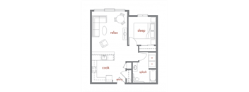 Aspen Floor Plan at Tivalli Apartments, Washington, 98087
