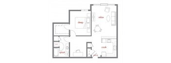 Cedar Floor Plan at Tivalli Apartments, Lynnwood, Washington