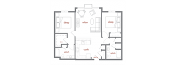 Juniper Floor Plan at Tivalli Apartments, Washington