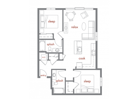 Madrona Floor Plan at Tivalli Apartments, Lynnwood